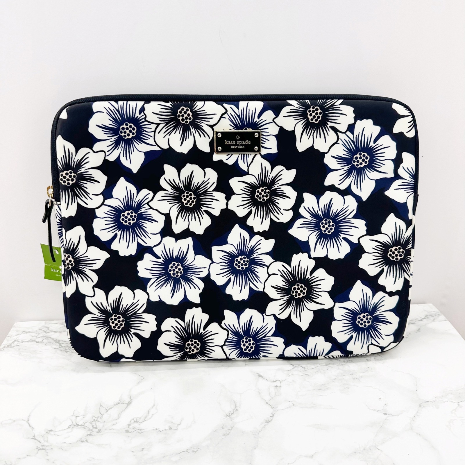 Kate Spade Padded Universal Laptop Cas Black Floral Blake Avenue Nwt 14x10